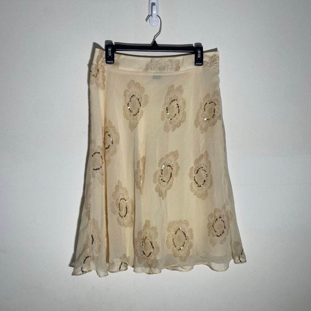Signature Collection Women's Cream Sheer Skirt